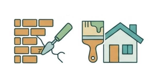 外壁の日々や外壁を塗装するイラスト