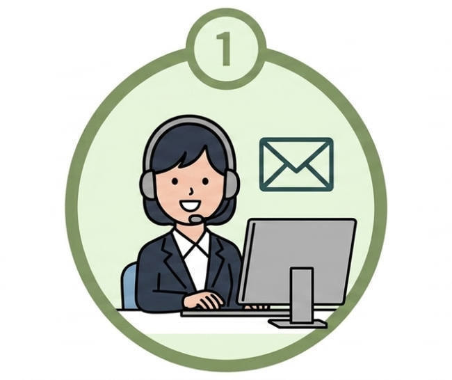 ご相談やお問い合わせを受けているユーミックスの社員のイラスト