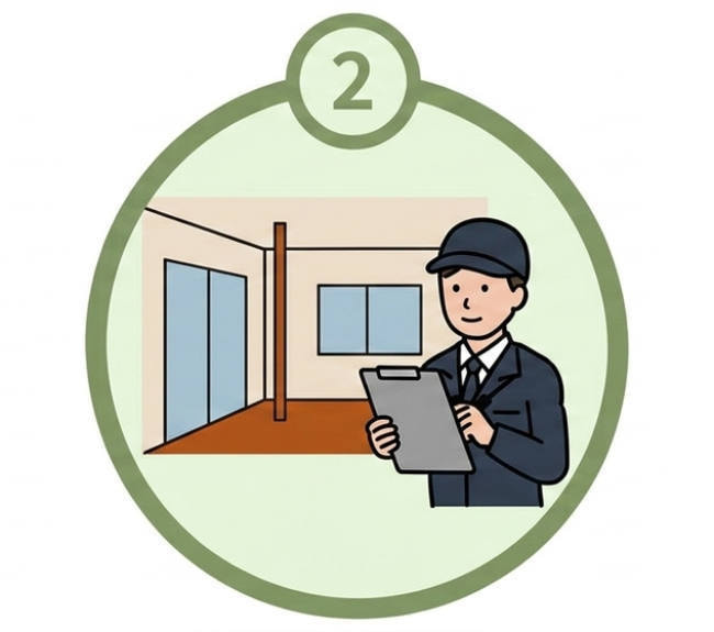 現地調査を行っている作業員のイラスト